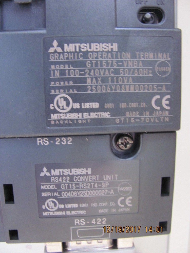 Parts Checker Control Panel Mitsubishi GOT1000 Terminal
