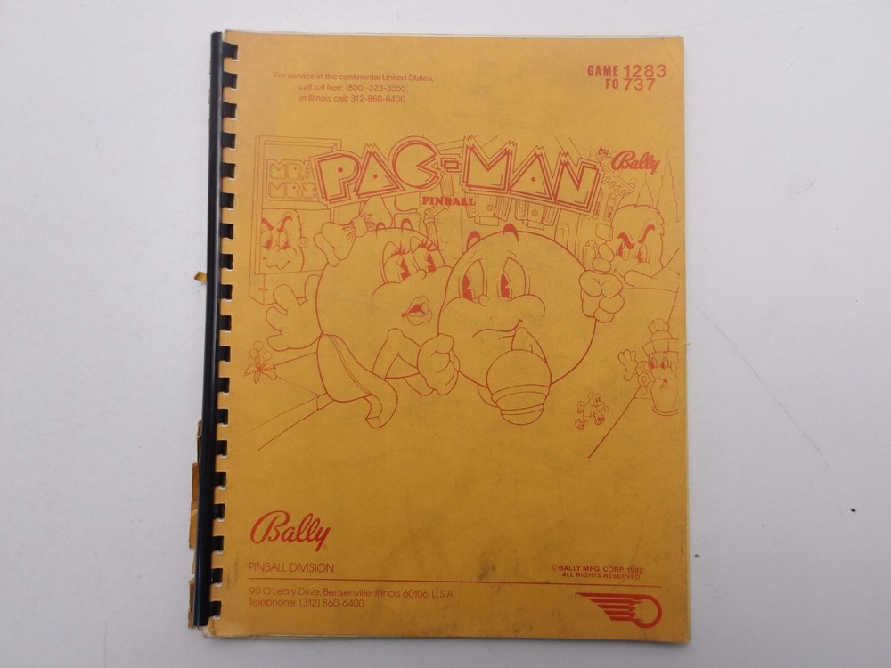 Bally: Pac-Man Pinball - Manual w/Schematics
