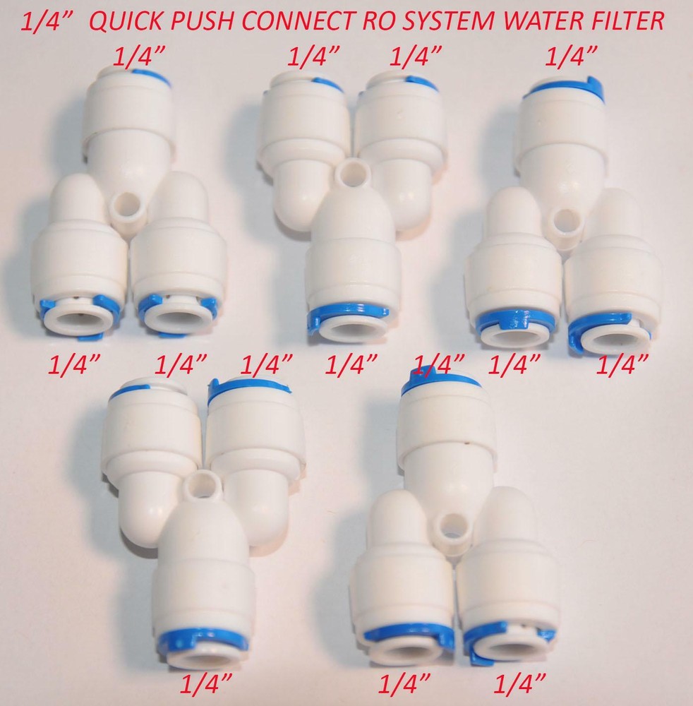 ¼” 3 TREE WAY UNION TEE TUBE QUICK PUSH CONNECT RO REVERSE OSMOSIS WATER FILTER