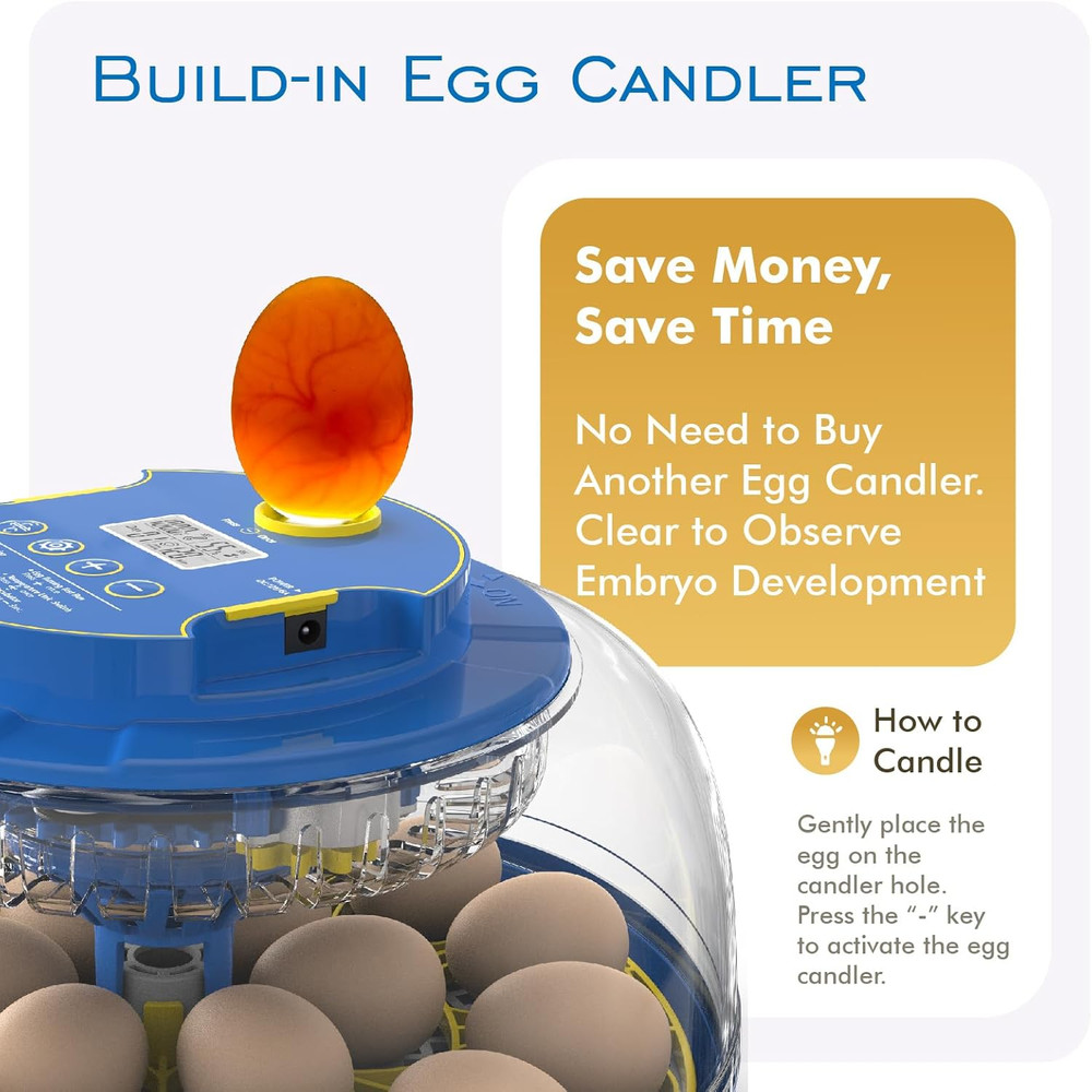 18 Egg Incubators for Hatching Eggs, Incubator with Automatic Egg Turning and Hu