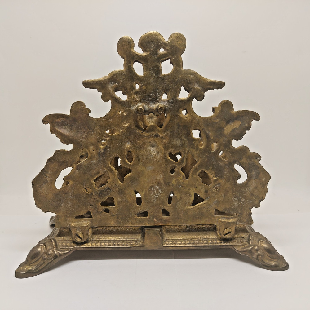 Vintage Solid Brass Cherub Letter Holder Desk Accessory Victorian Style