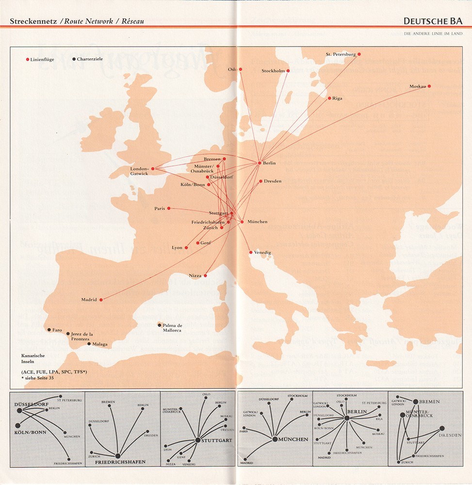 Deutsche BA timetable 1995/10/29