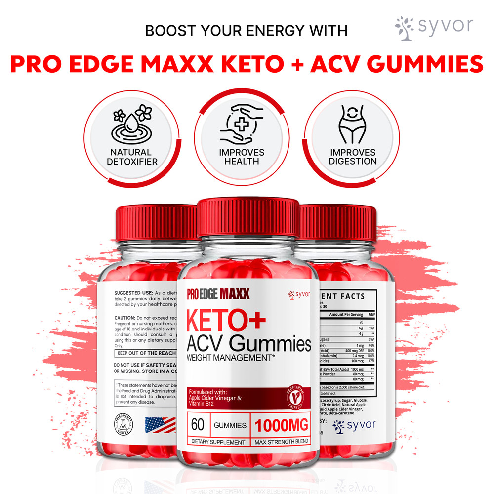 Pro Edge Maxx Keto ACV Gummies Maximum Strength Vitamin Formula, 60 Gummies
