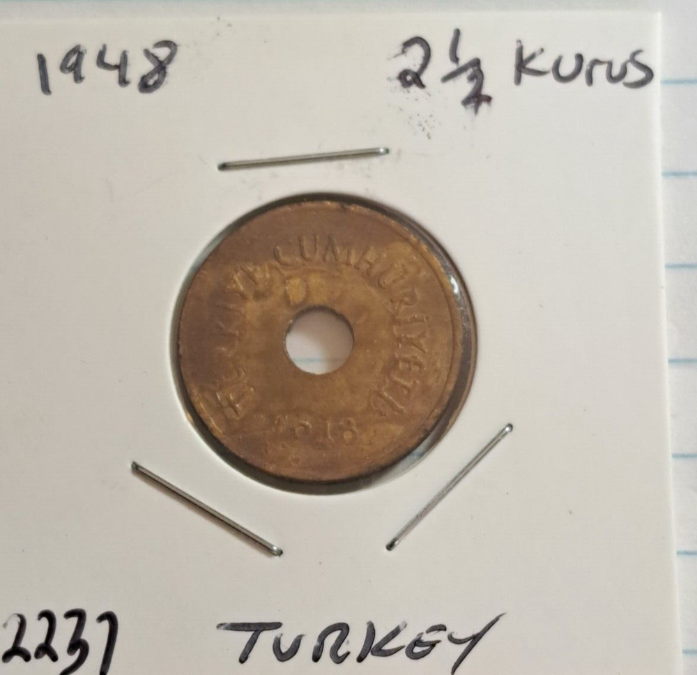 1948 TURKEY 2 1/2 Kurus KM# 885   ITEM#2237