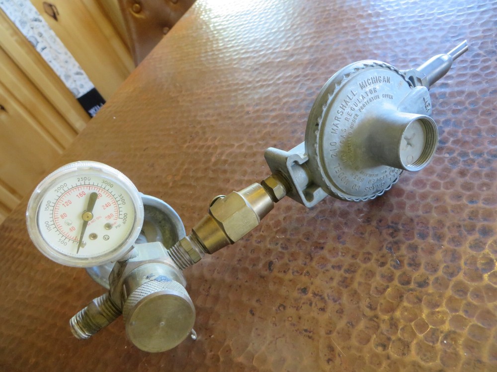 Marshall Brass Co 210 Regulator and Connectors Helium