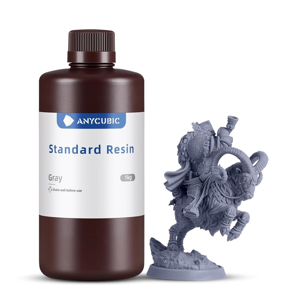 Universal Compatibility 3D Printer Resin - Grey 1kg, Strong Stability & Fluidity