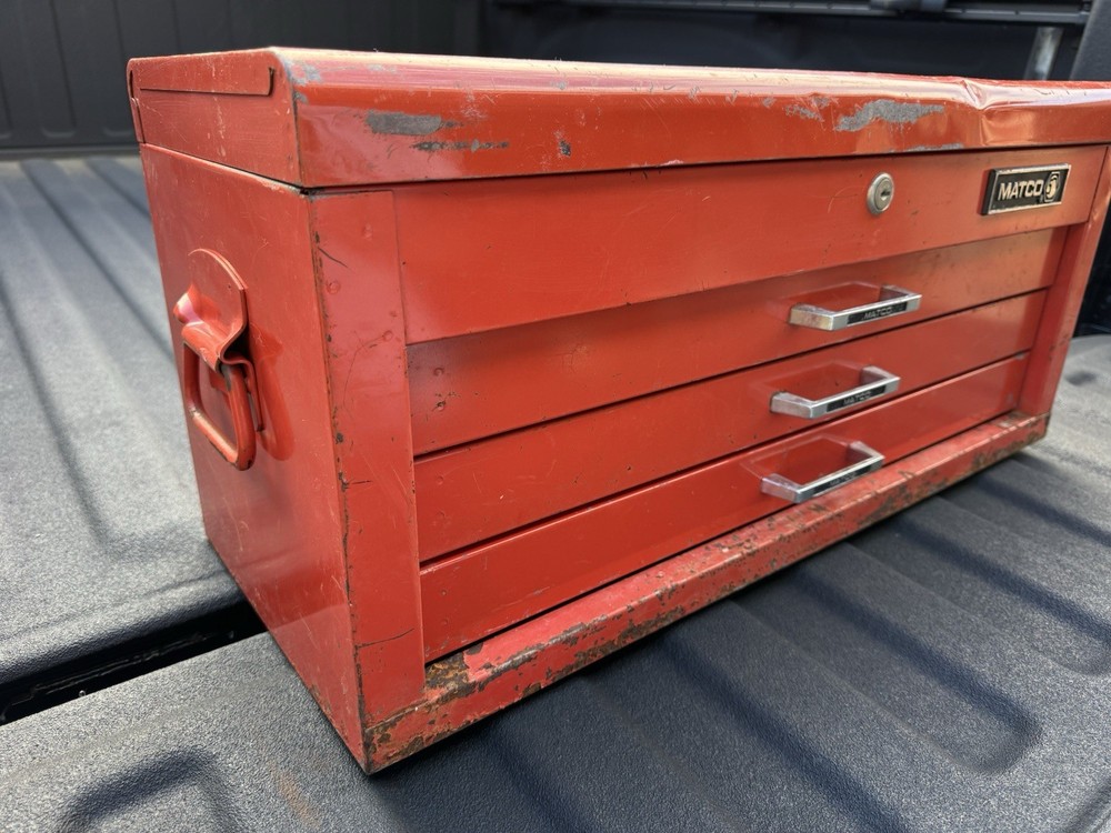 🔴 MATCO TOOLS 3 -DRAW METAL TOOL BOX U.S.A.
