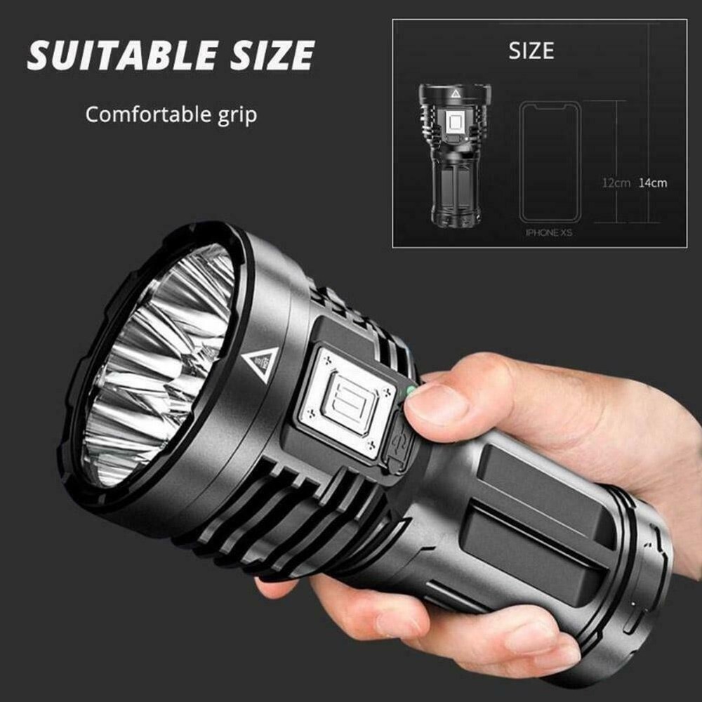 Super Bright 12000000LM Torch 8 LED Flashlight USB Rechargeable Tactical lights