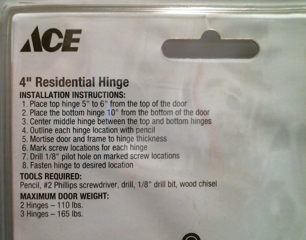 ACE 4" Hinge, Residential (5301825) FS