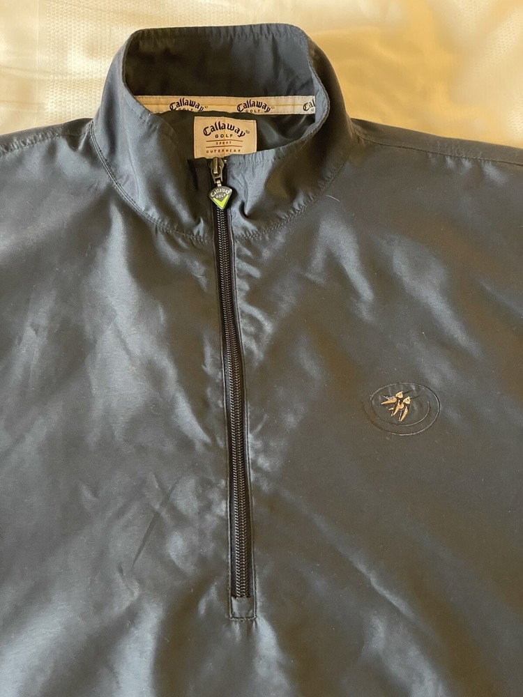 Callaway Golf Men XL Navy Pullover Jacket Half Zip Outerwear Brushed Microfiber