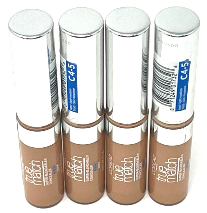 (4) Loreal Super-Blendable Concealer 0.17 fl oz Sealed C4-5 - Cool Light Medium