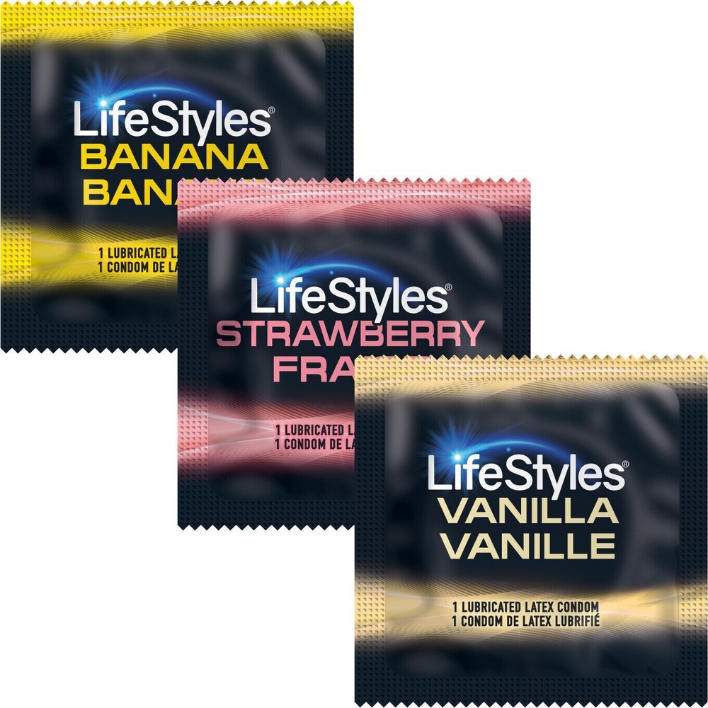 Lifestyles Assorted Flavors & Colors Lubricated Bulk Condoms - Choose Quantity
