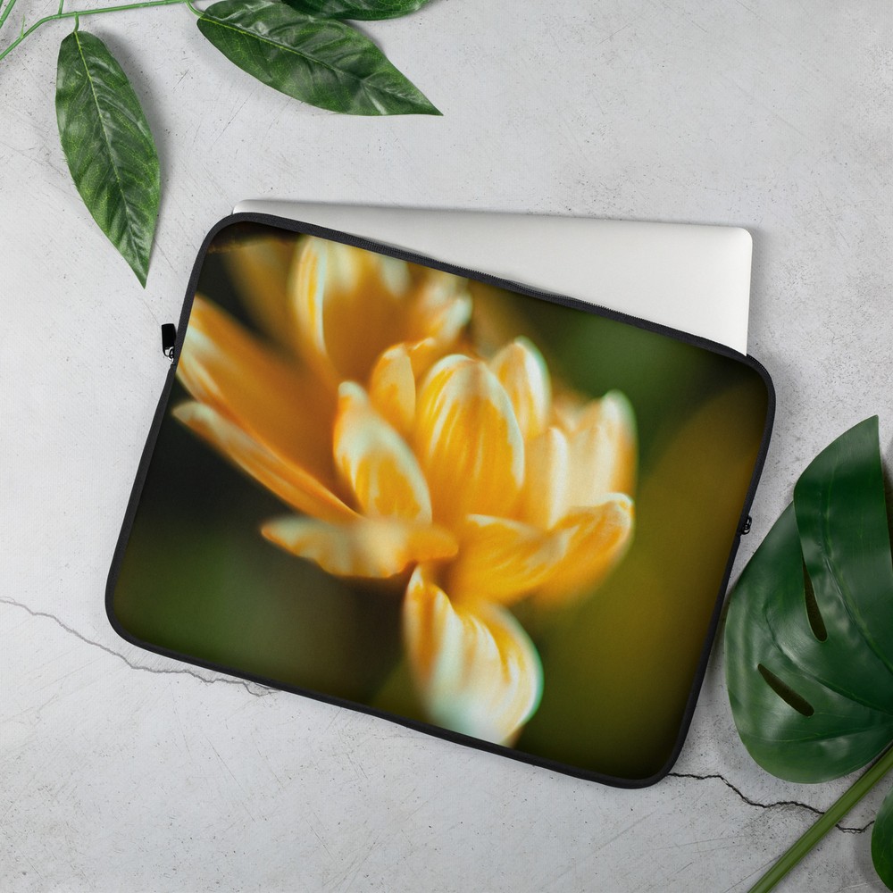 Macro Flower Yellow Laptop Sleeve