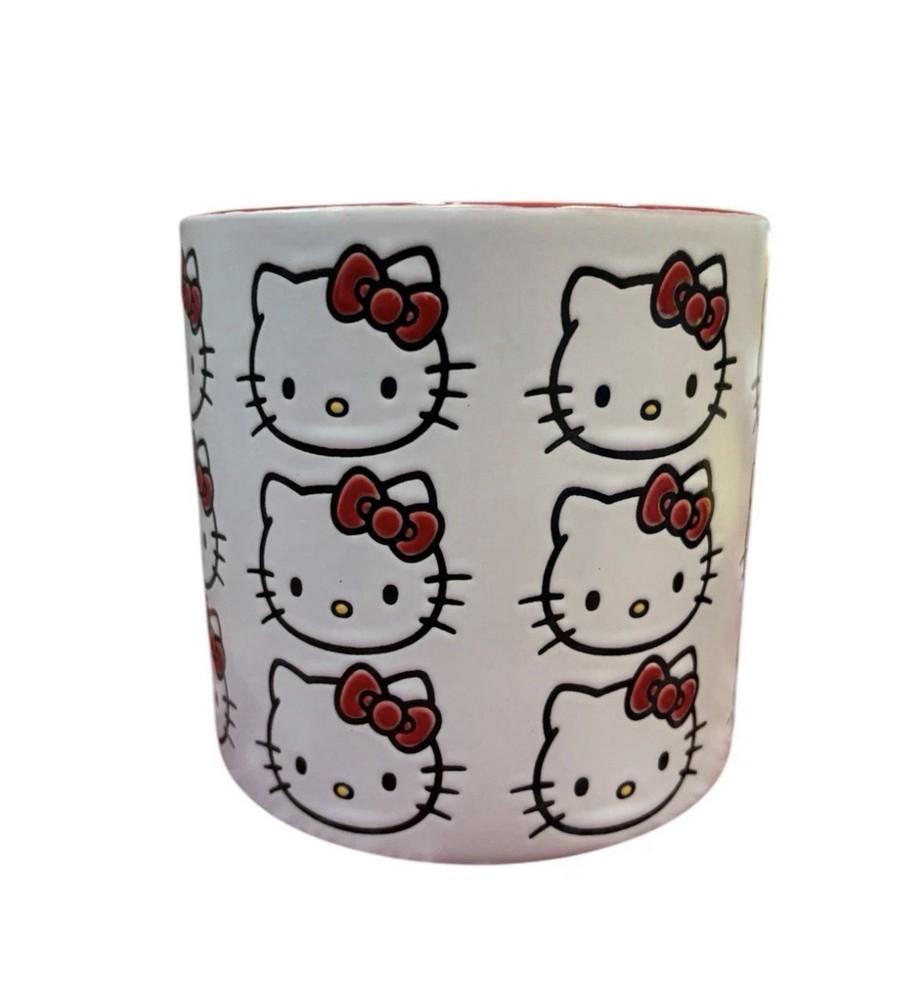 Hello Kitty Ceramic PLANTER Pot ONLY 5” RED Bow Sanrio Home Spring Decor Gift