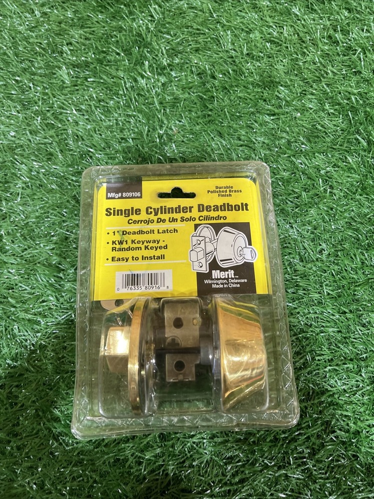 Single Cylinder Polished Brass Deadbolt