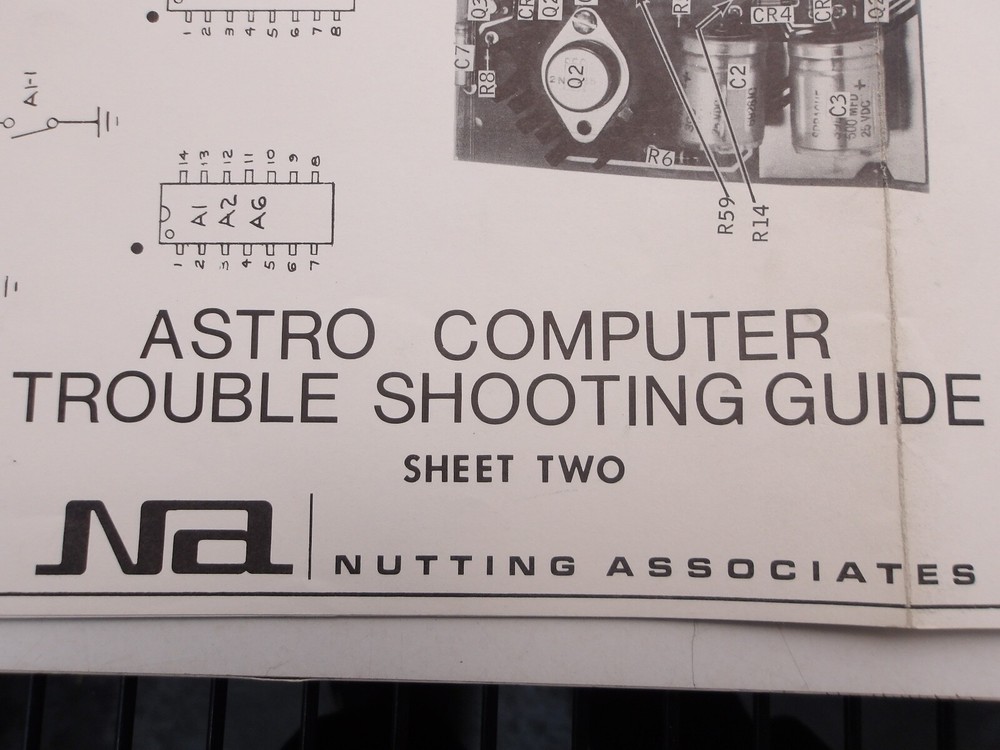 Nutting Associates: Astro Computer - Horoscope - Schematic Set - NOS
