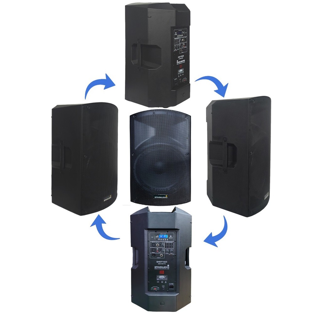 2-Way 15" PA Active DJs Speaker System 4000W Powered Karaoke Bluetooth Speaker