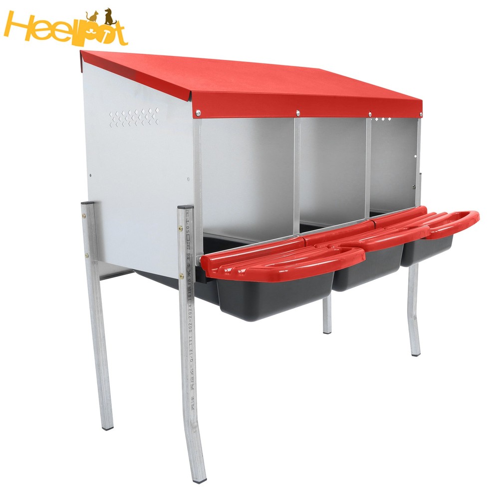 3 Compartments Red High Quality Materials Nesting Box Chickens Egg Laying Box