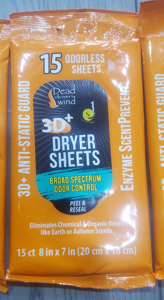 Dead Down Wind 3D + Broad Spectrum Oror Control Orderless Dryer Sheets