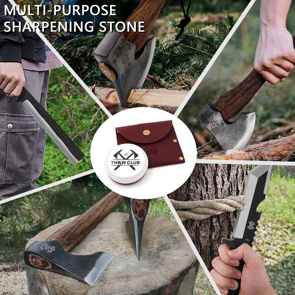 Axe Sharpener 400/1000 Grit - Hatchet/Axe Sharpening Stone, Axe Blade