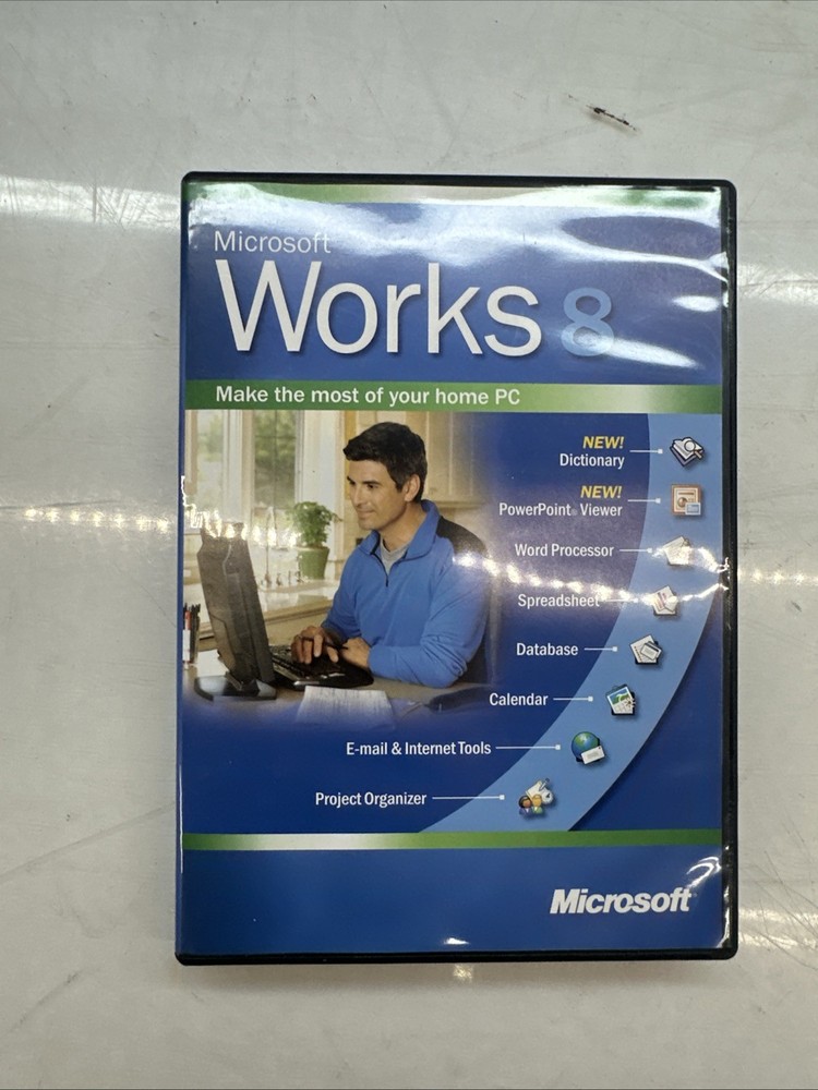 Microsoft Works 8 PC Disc Windows XP 2000