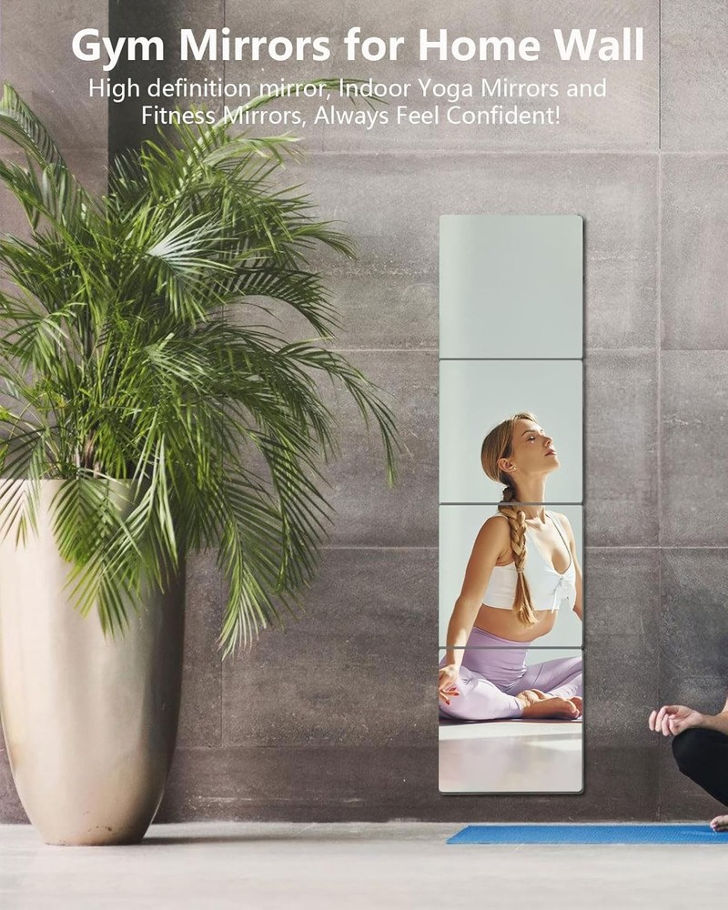 Versatile Unbreakable Wall Mirrors - 4PCS 14x12” for Kids, Dance Studios & More