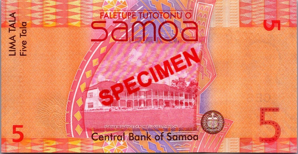 Samoa 5 Tala 2008 Pick # 38 Specimen UNC