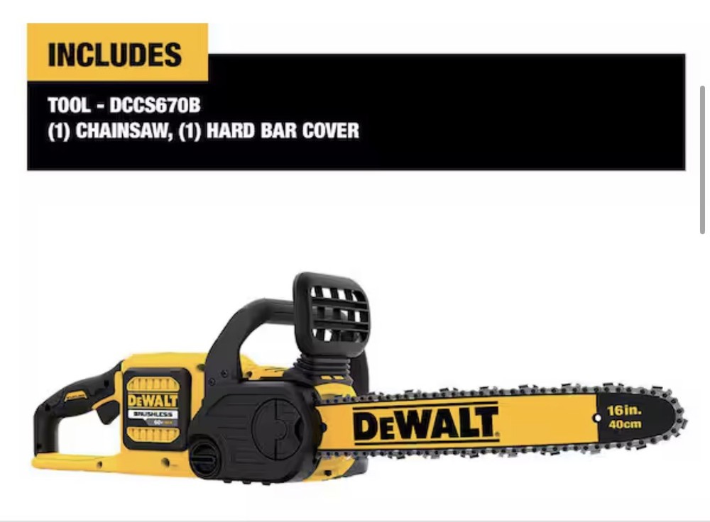DeWALT FLEXVOLT DCCS670B 60V MAX Cordless Chainsaw (Tool Only)
