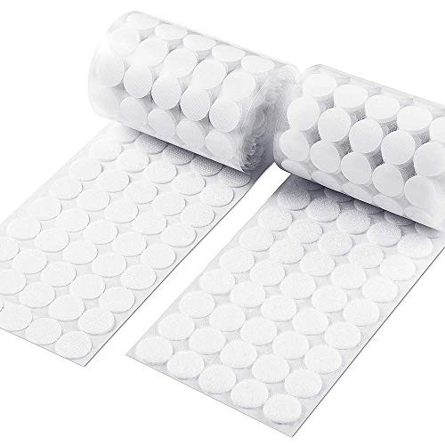 500 Pair Hook & Loop Dots 3/4" Self Adhesive Coins White