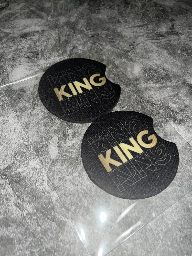 Father’s Day KING Car Coasters, 2-Pack