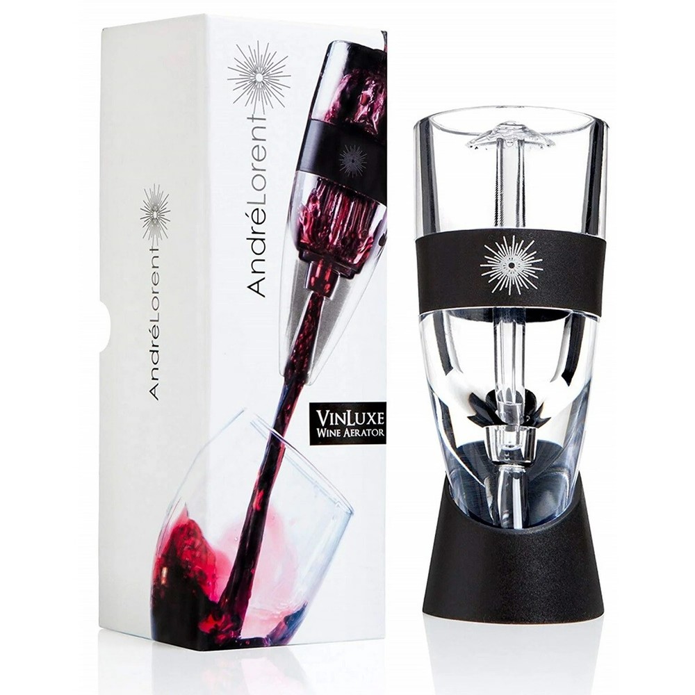 VinLuxe PRO Wine Aerator Diffuser Pourer Decanter with Carrying Case Black