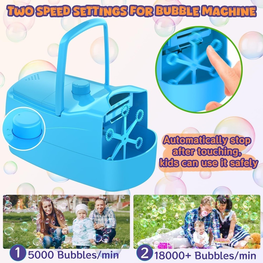 Bubble Machine, 18000+ Bubbles Per Minute Bubble Maker Blower for Kids Toddle...