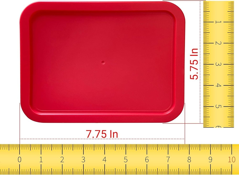 Replacement Lids for Pyrex 7210-PC Cover 3-Cup Rectangle Red 5.75x7.75" 6-Pack