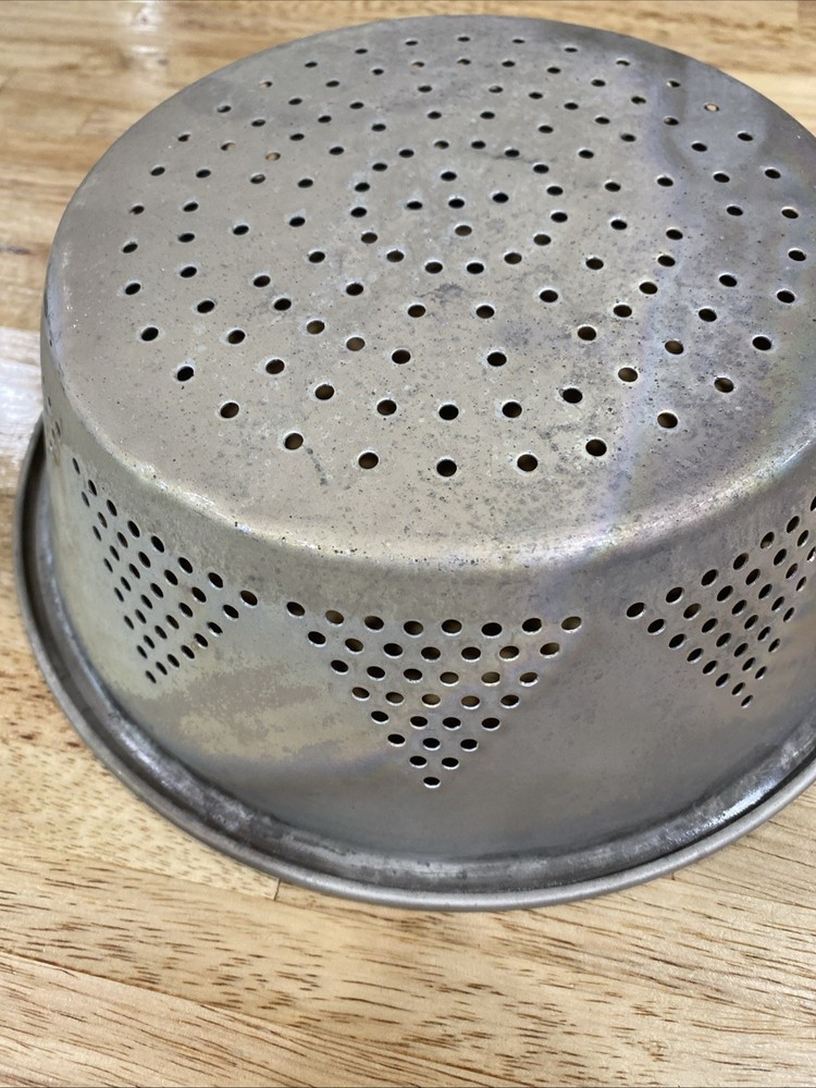 Vintage Colander Sieve Strainer Aluminum 10” Flat Bottom