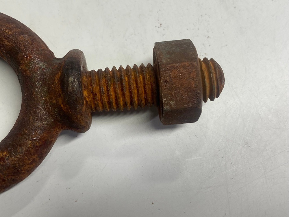 Rusty Crusty 2" outer diameter 1-3/16" hole SHOULDER EYE BOLT with 1/2" C nut