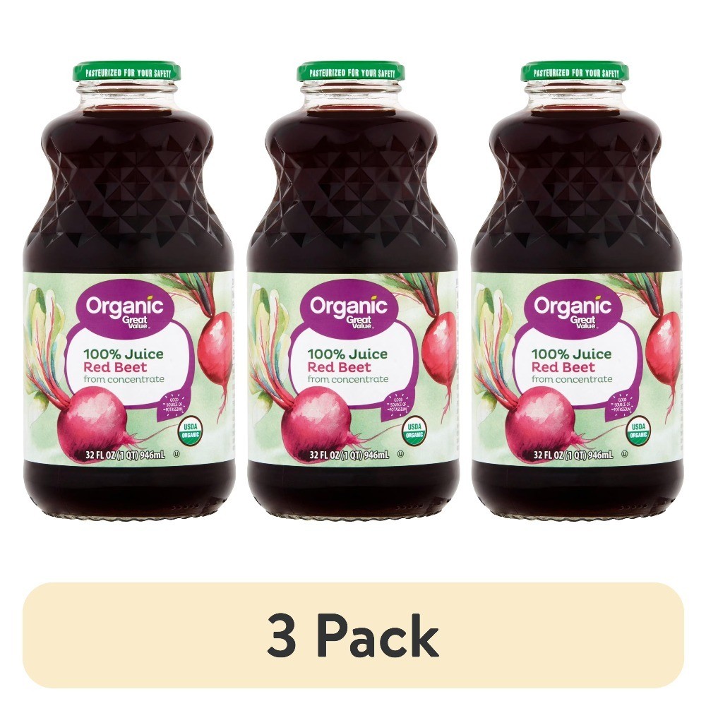 (3 pack) Organic 100% Beet Juice, 32 fl oz