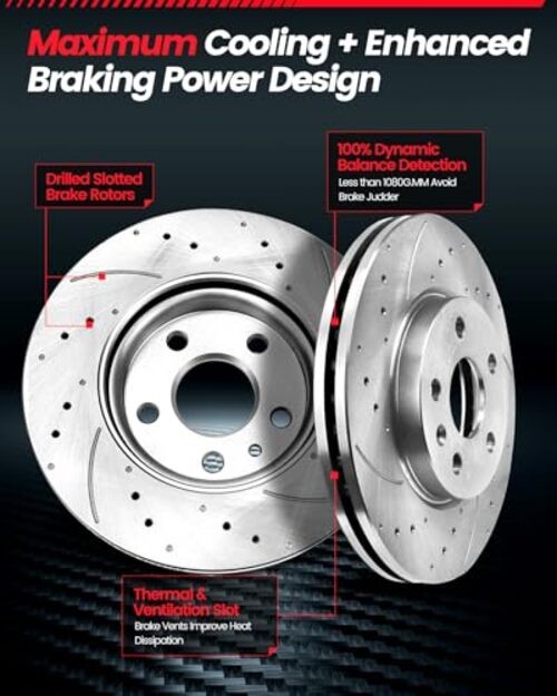 Front Brake Kit Compatible With 2003-2012 Honda Front 2003-2012 Accord 300mm