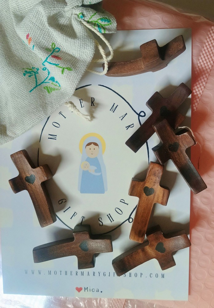 Black Walnut Wood Thumb Prayer Cross