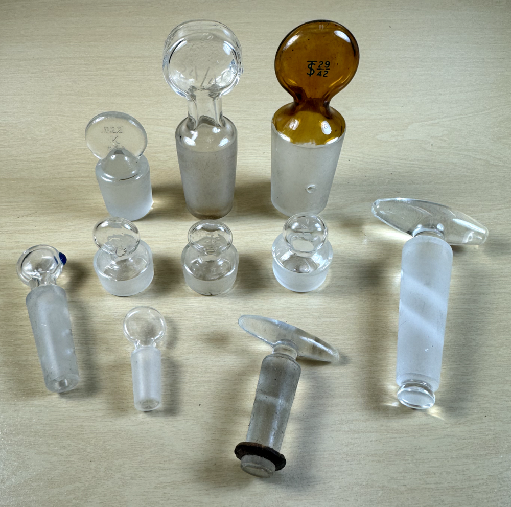 Glass Flask Pennyhead Stoppers - Lot of Hallow & Solid - Various sizes