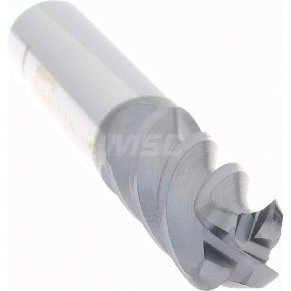 Accupro 3/8" Diam 4 Flute Single End Solid Carbide 1/8" Corner Radius End Mil...