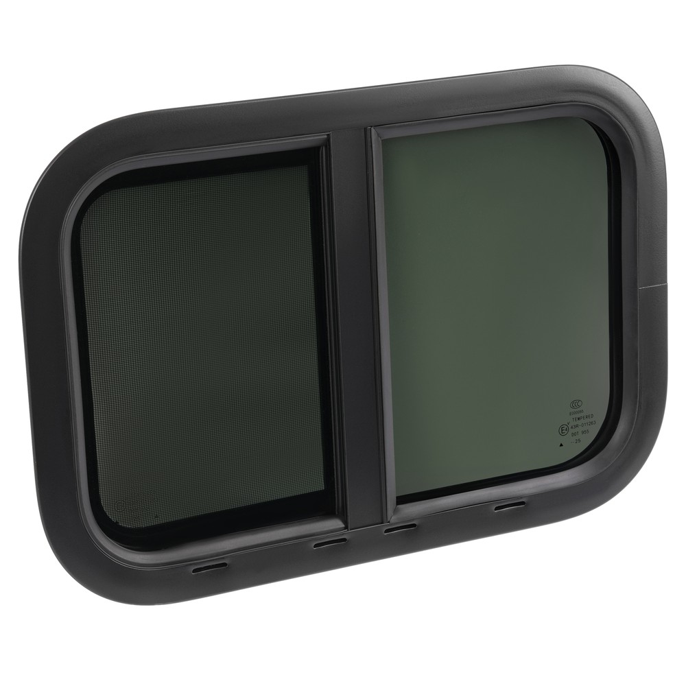 21" X 14" Teardrop Horizontal Sliding Replacement RV Window w/ Screen & Trim