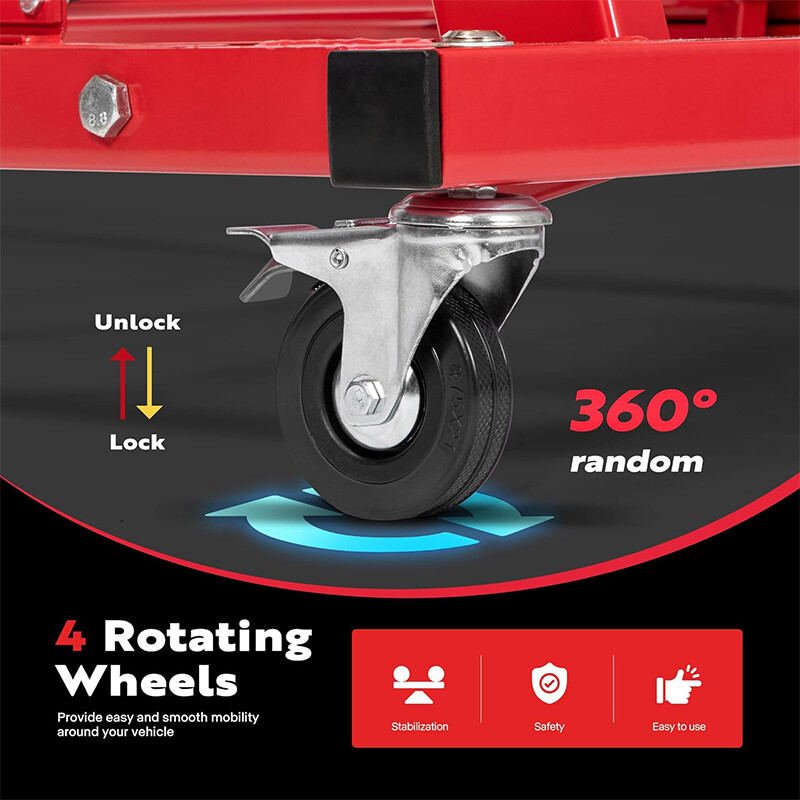 Foldable Automotive Topside Creeper 400LBS Adjustable 46" to 71" Engine Creeper