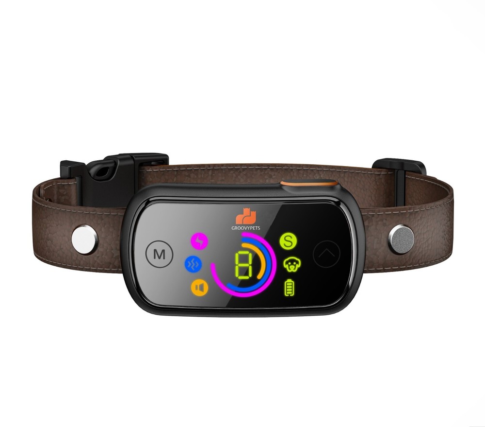 Waterproof Leatherette Strap Auto Anti bark Dog Training Shock Collar  Device