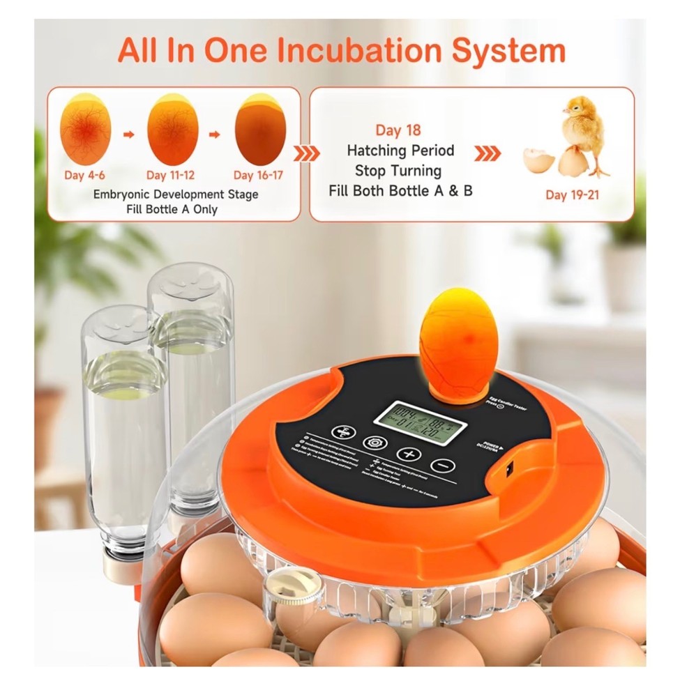 18 Egg Incubators For Hatching Eggs Auto Egg Turning & Humidity Control