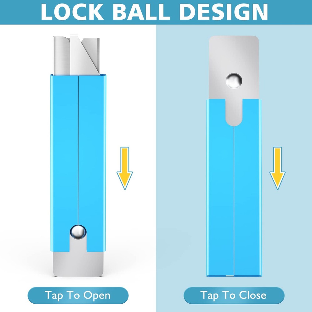 DIYSELF Box Cutters, 12 Pack Cutter Retractable, 12-Pack, Blue
