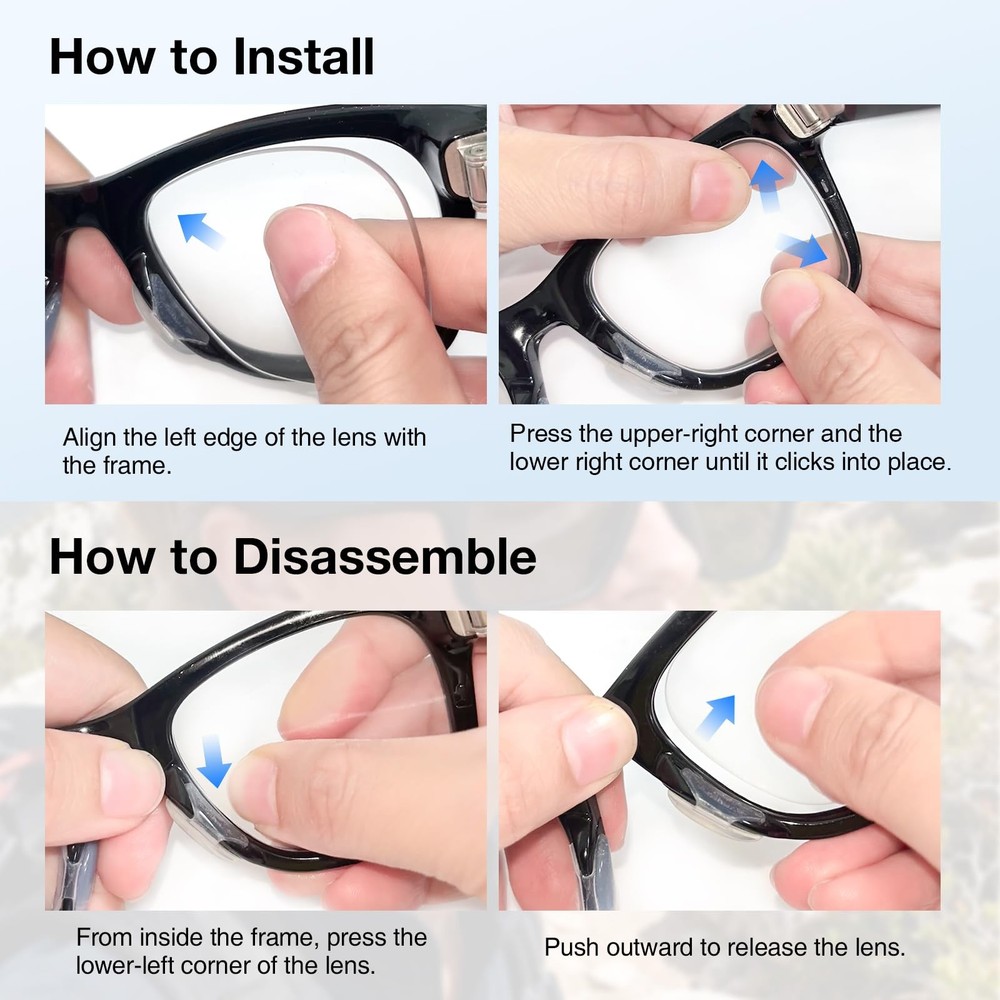 Replacement Lenses for Ray-Ban Meta Smart 50mm, Clear (Blue Light Blocking)