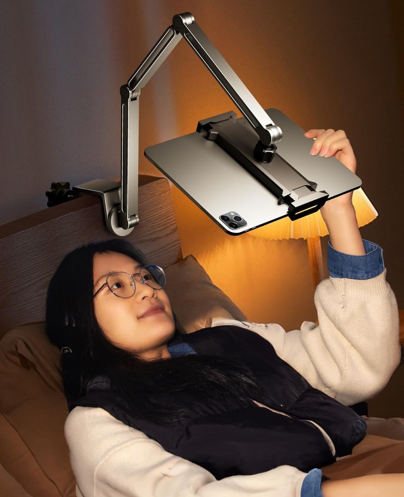 YICOSUN Tablet Arm Mount with Super Grip, Adjustable Foldable Holder & Heavy ...