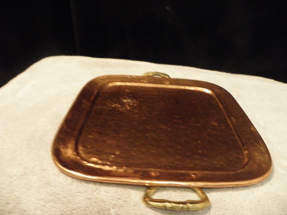 Hammered copper display tray
