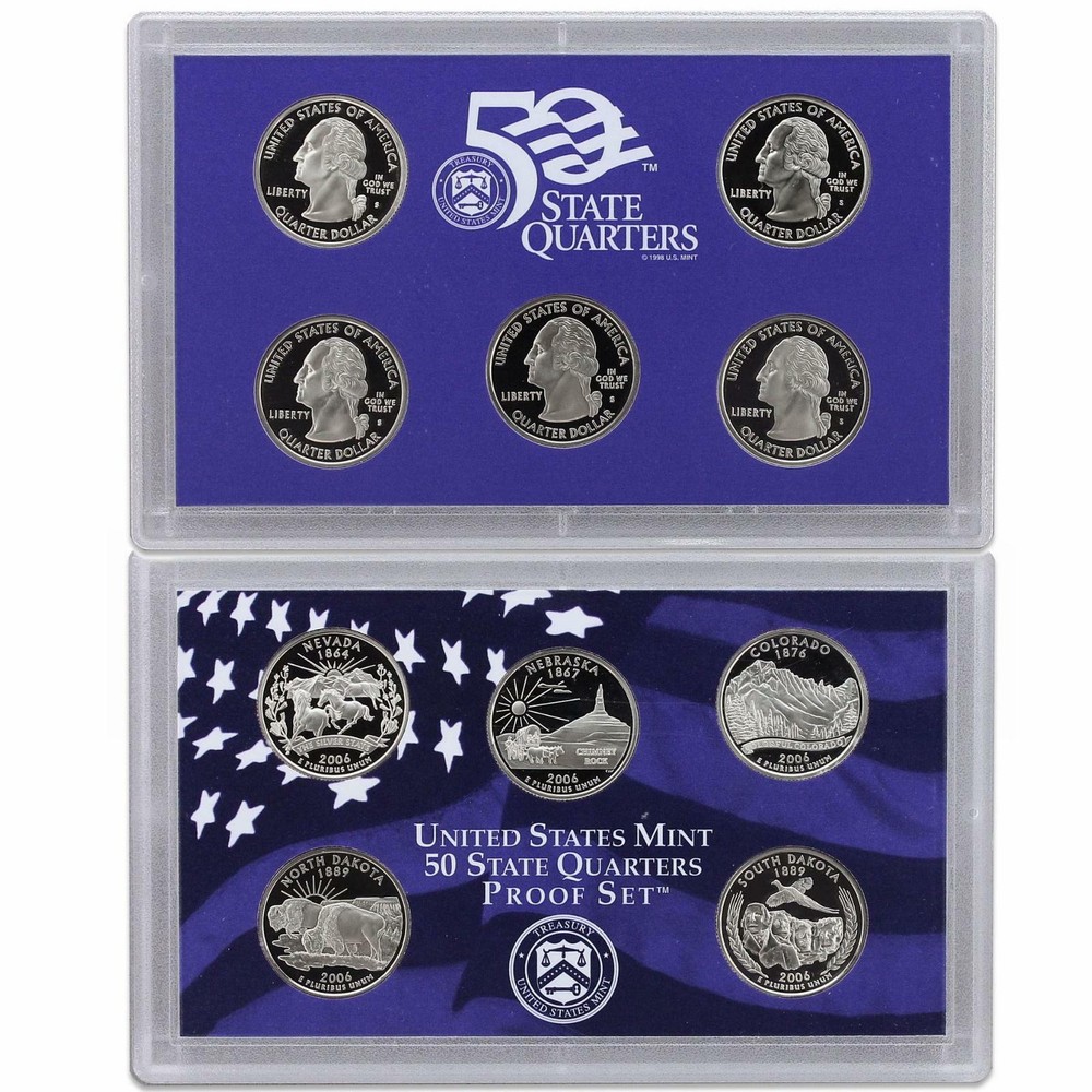 2006 S Proof Set Original Box & COA 10 Coins CN-Clad