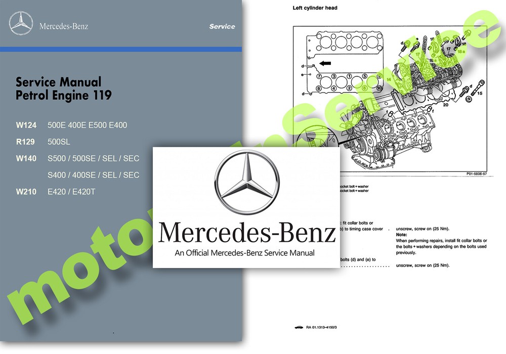 Mercedes m119 V8 Engine Service Manual w124 500E 400E E500 E400 4.2 5.0 Workshop